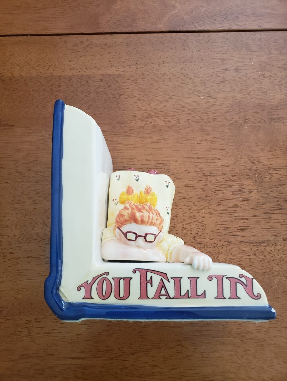 Vintage ‘94 Mary Engelbreit Bookend Girl "You Fall In" 1994